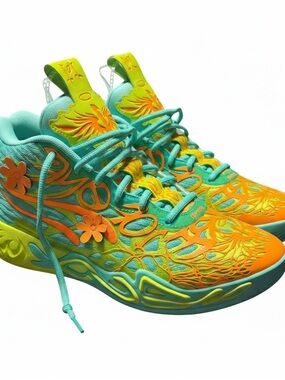 Puma MB Melo Ball scooby doo shoes size 9.5 Bright orange turquoise new no box